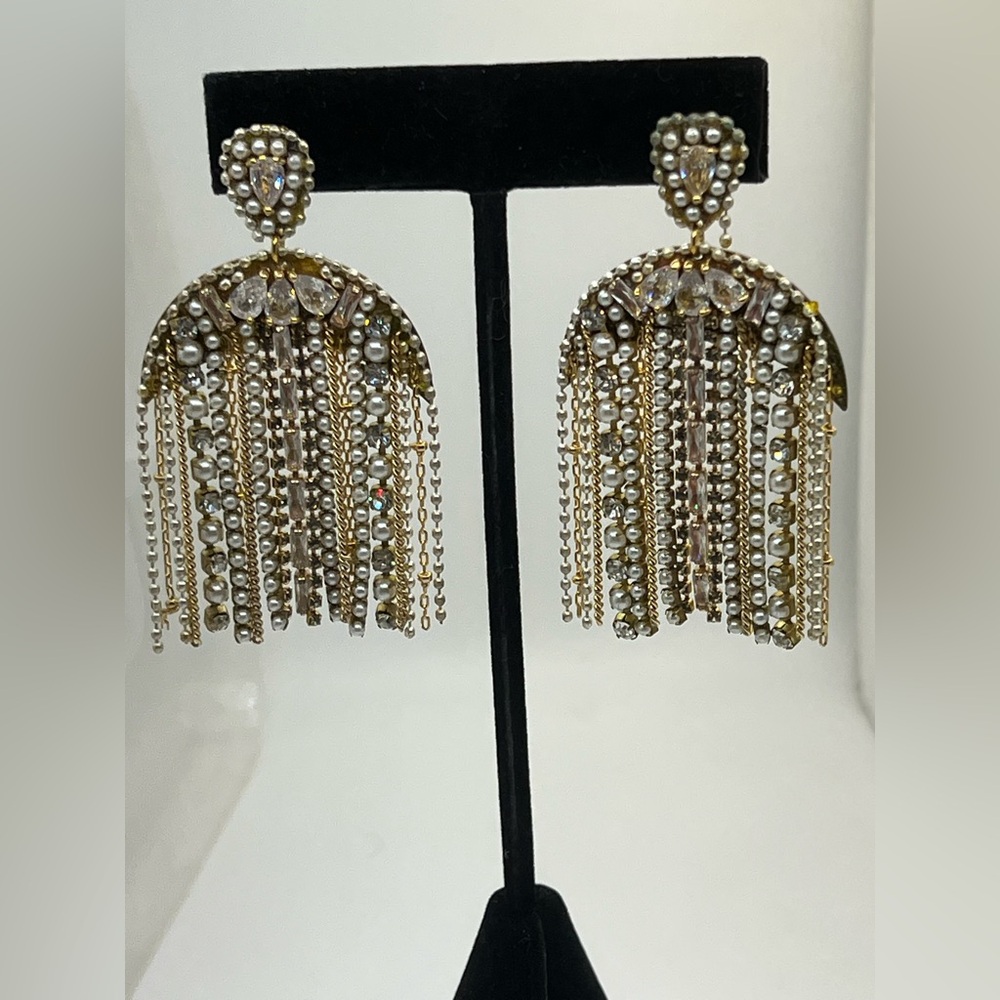 Vintage Jellyfish Earrings Goldtone and Bronzetone, Lots of Bling